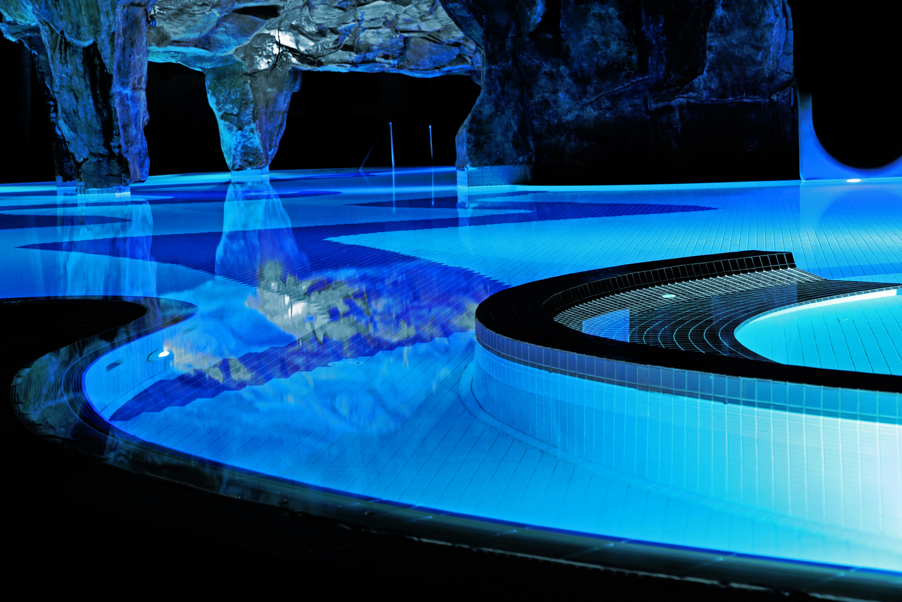 Swimming Pool in Neon Light.